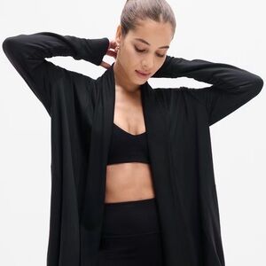 Pranayama Restore Wrap Black Open Front Cardigan- Breathable size M